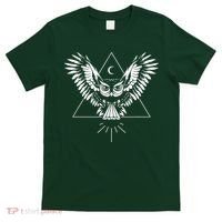 Owl Pyramid Secret Illuminati Owl Tattoo Style T-Shirt thumb 0