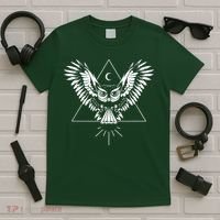 Owl Pyramid Secret Illuminati Owl Tattoo Style T-Shirt thumb 5
