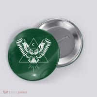 Owl Pyramid Secret Illuminati Owl Tattoo Style Button thumb 0
