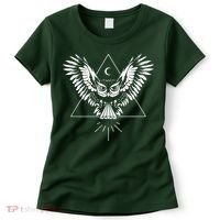 Owl Pyramid Secret Illuminati Owl Tattoo Style Women's T-Shirt thumb 0