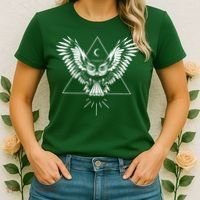 Owl Pyramid Secret Illuminati Owl Tattoo Style Women's T-Shirt thumb 2