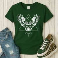 Owl Pyramid Secret Illuminati Owl Tattoo Style Women's T-Shirt thumb 3