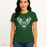 Owl Pyramid Secret Illuminati Owl Tattoo Style Women's T-Shirt thumb 4