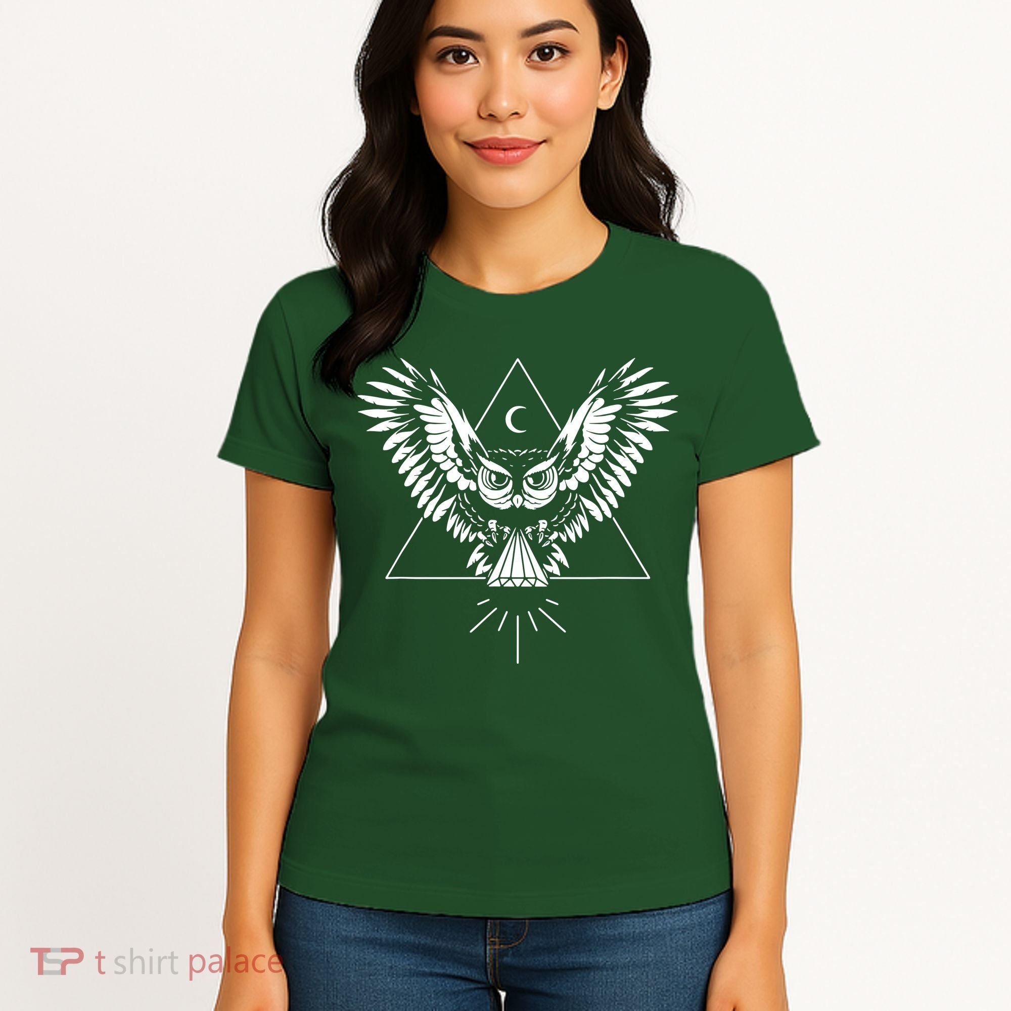 Owl Pyramid Secret Illuminati Owl Tattoo Style Women's T-Shirt