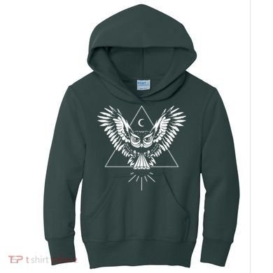 Owl Pyramid Secret Illuminati Owl Tattoo Style Kids Hoodie