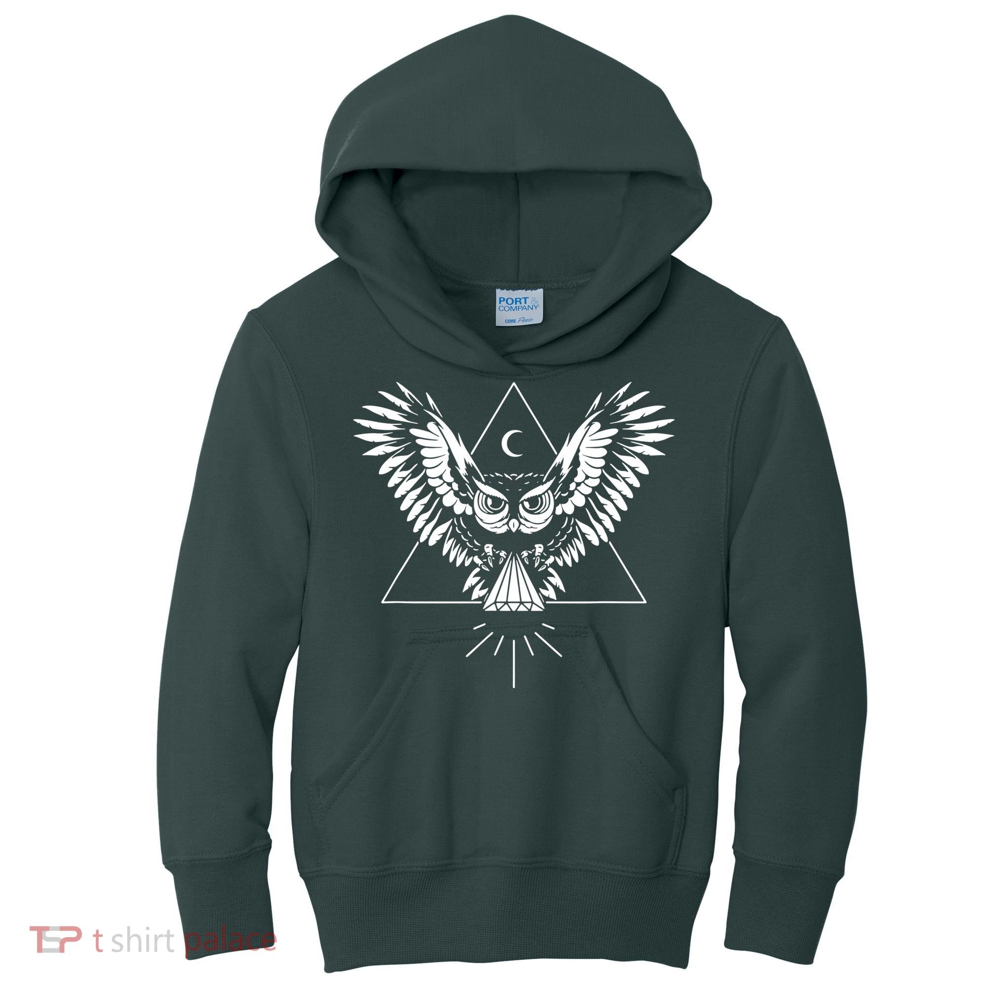 Owl Pyramid Secret Illuminati Owl Tattoo Style Kids Hoodie