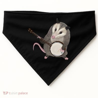 Opossum Playing The Banjo Gift Possum Gift USA-Made Doggie Bandana