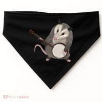 Opossum Playing The Banjo Gift Possum Gift USA-Made Doggie Bandana thumb 0