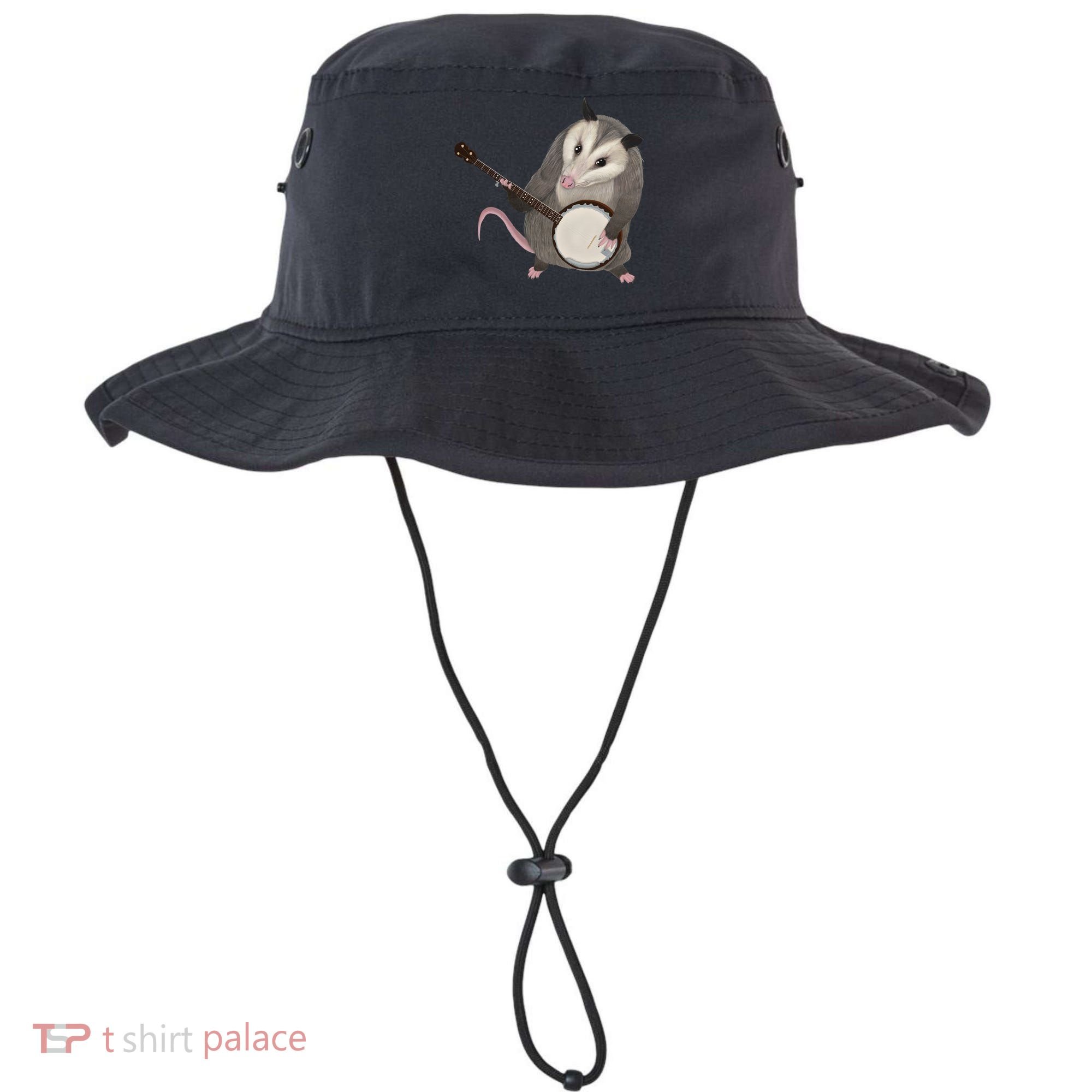 Opossum Playing The Banjo Gift Possum Gift Bucket Hat
