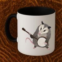 Opossum Playing The Banjo Gift Possum Gift Coffee Mug thumb 2