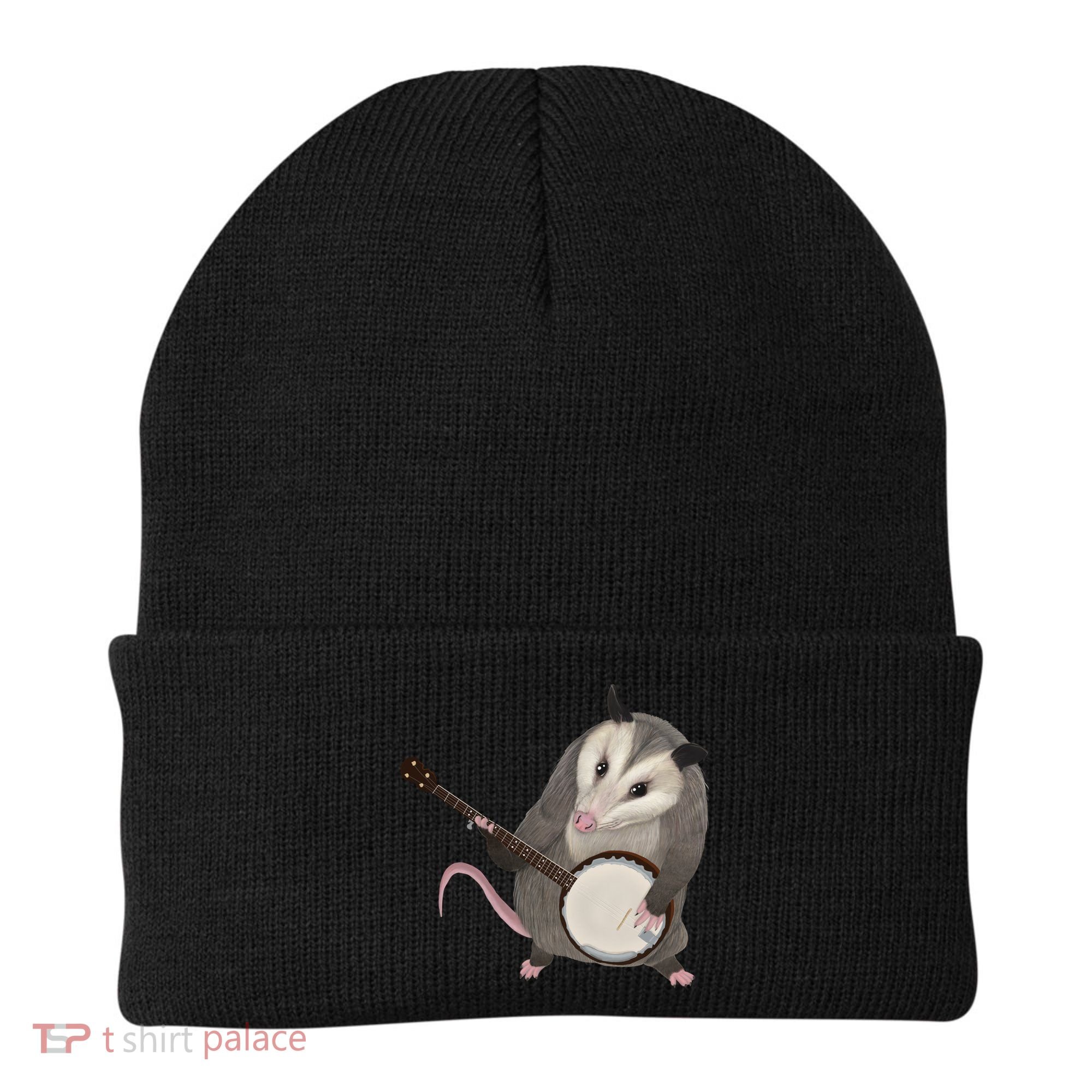 Opossum Playing The Banjo Gift Possum Gift Beanie