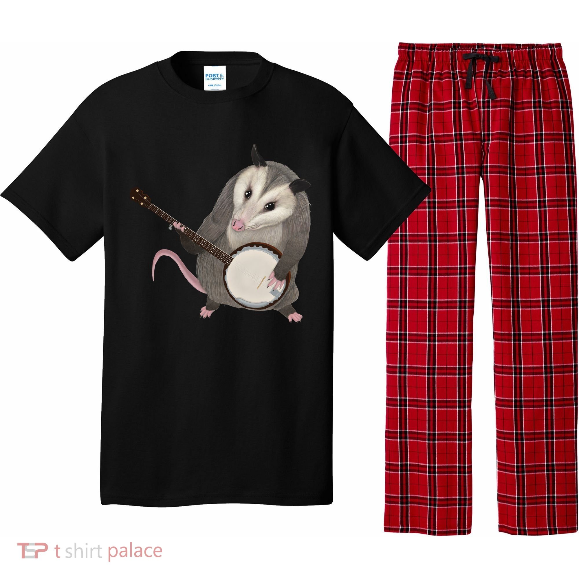 Opossum Playing The Banjo Gift Possum Gift Pajama Set