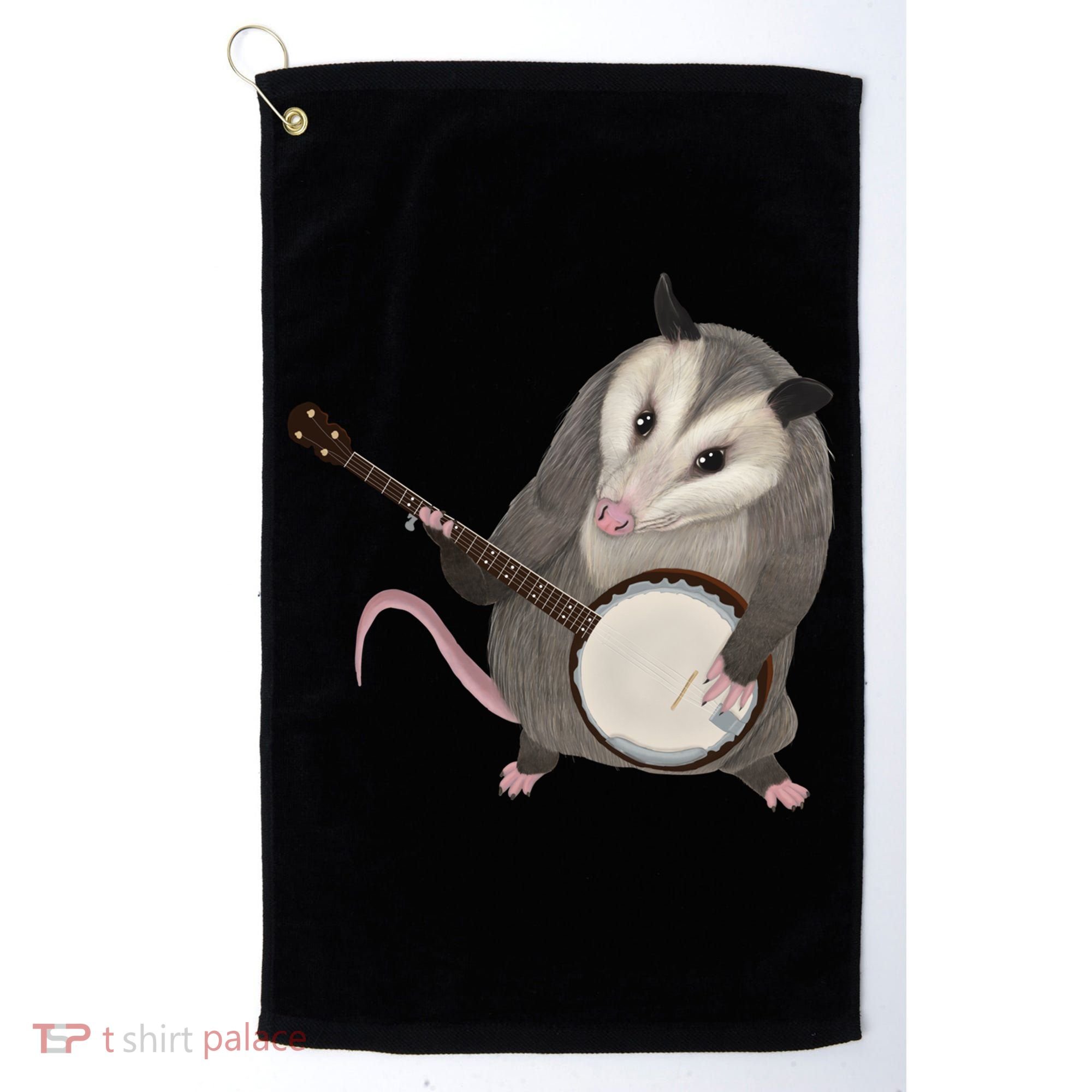 Opossum Playing The Banjo Gift Possum Gift Golf Towel