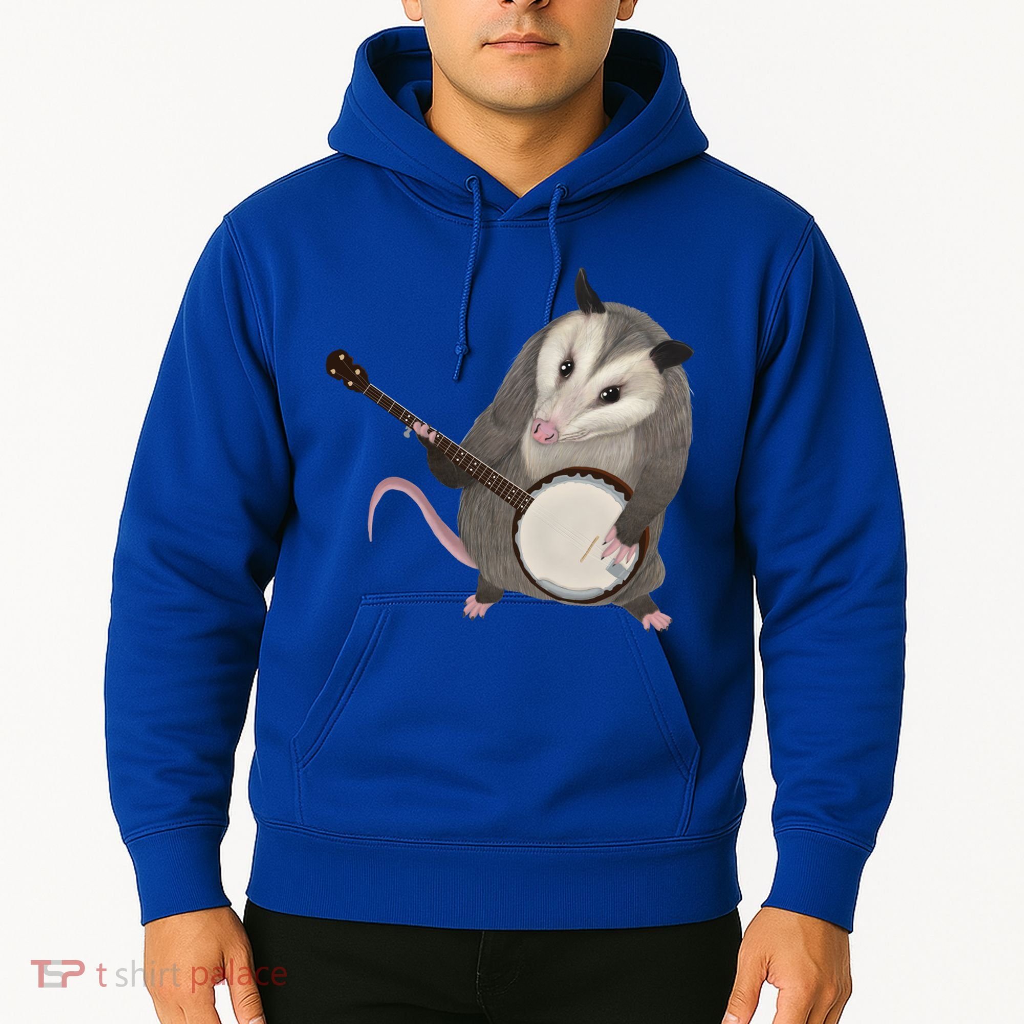 Opossum Playing The Banjo Gift Possum Gift Hoodie