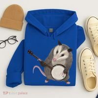 Opossum Playing The Banjo Gift Possum Gift Hoodie thumb 4
