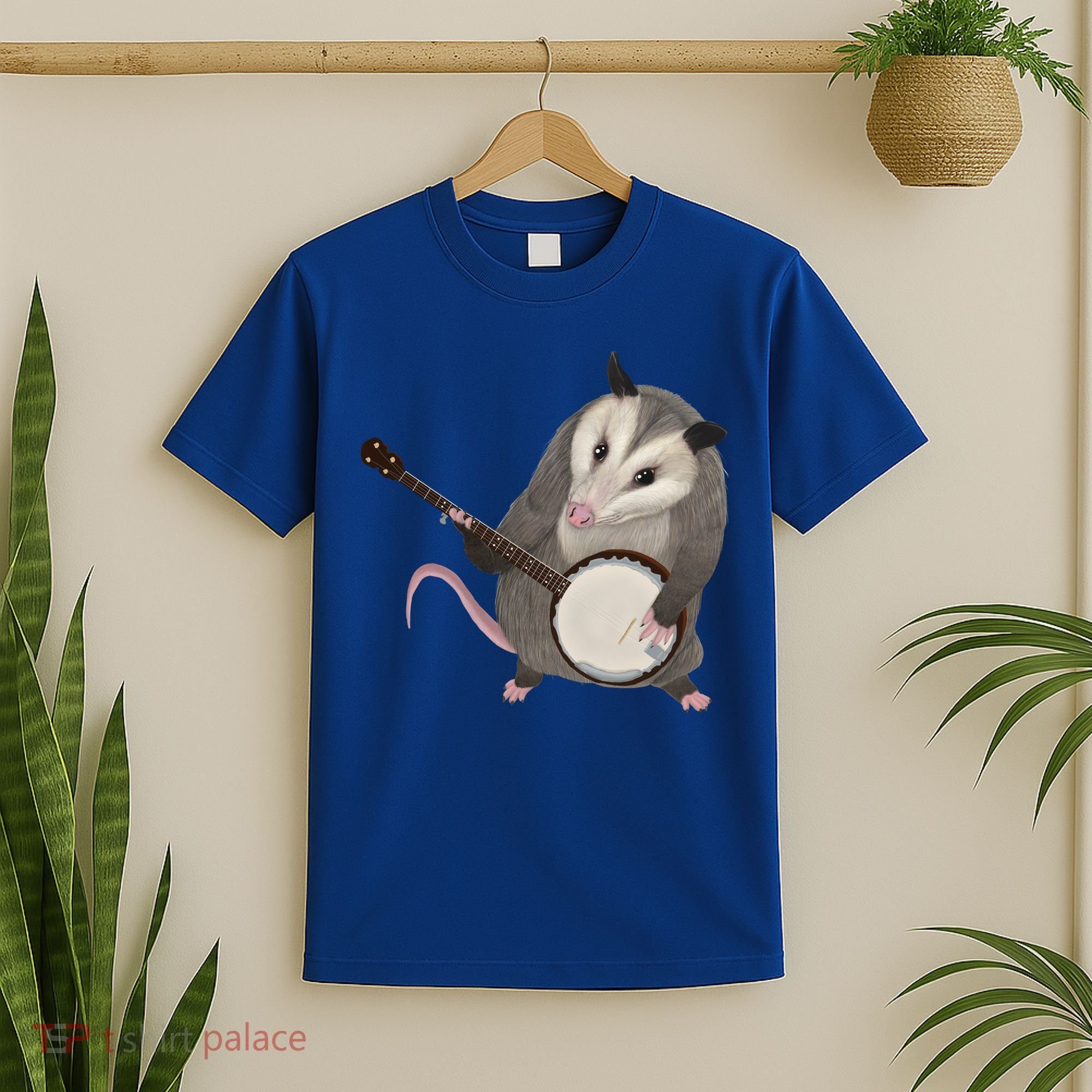 Opossum Playing The Banjo Gift Possum Gift T-Shirt