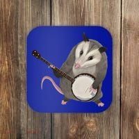 Opossum Playing The Banjo Gift Possum Gift Coaster thumb 0
