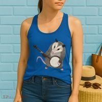 Opossum Playing The Banjo Gift Possum Gift Women's Tank Top thumb 2