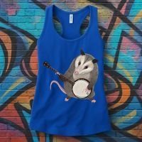 Opossum Playing The Banjo Gift Possum Gift Women's Tank Top thumb 3