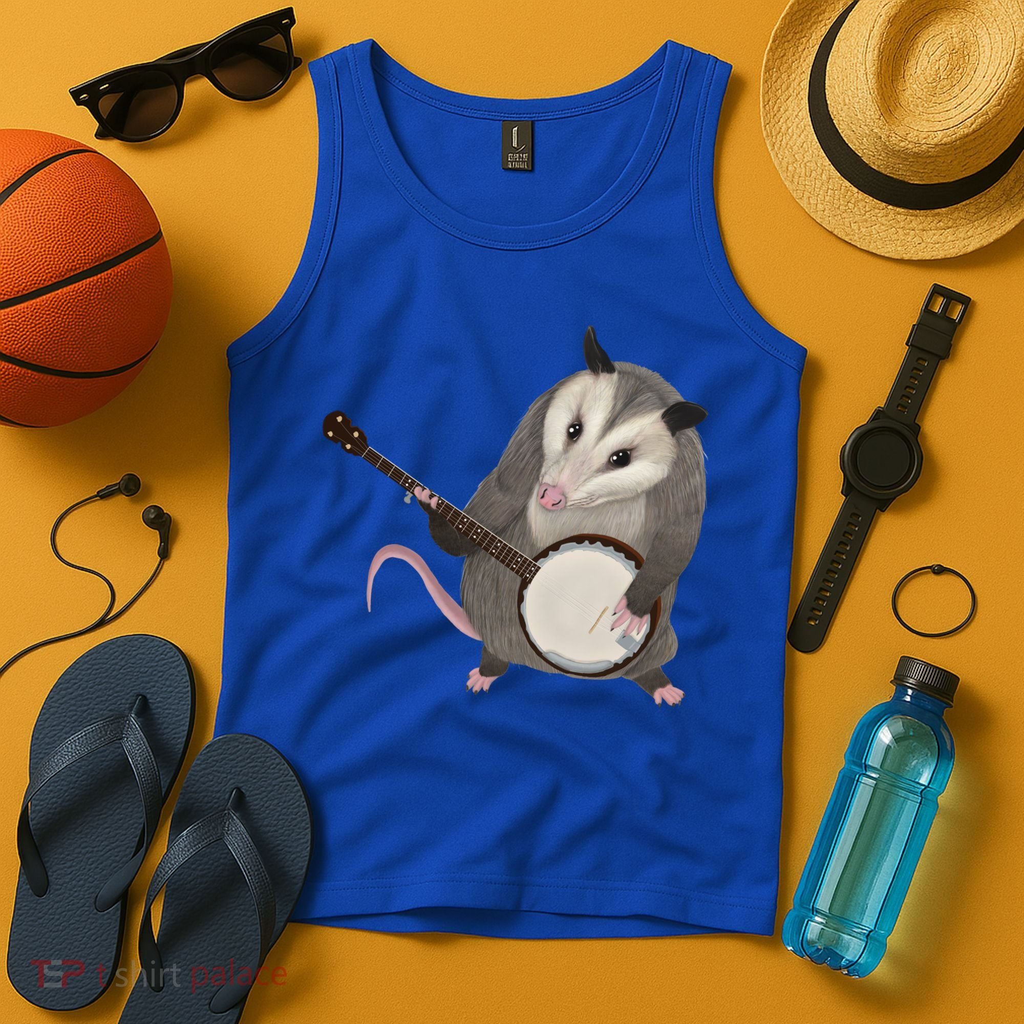 Opossum Playing The Banjo Gift Possum Gift Tank Top