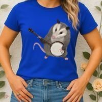 Opossum Playing The Banjo Gift Possum Gift Women's T-Shirt thumb 2