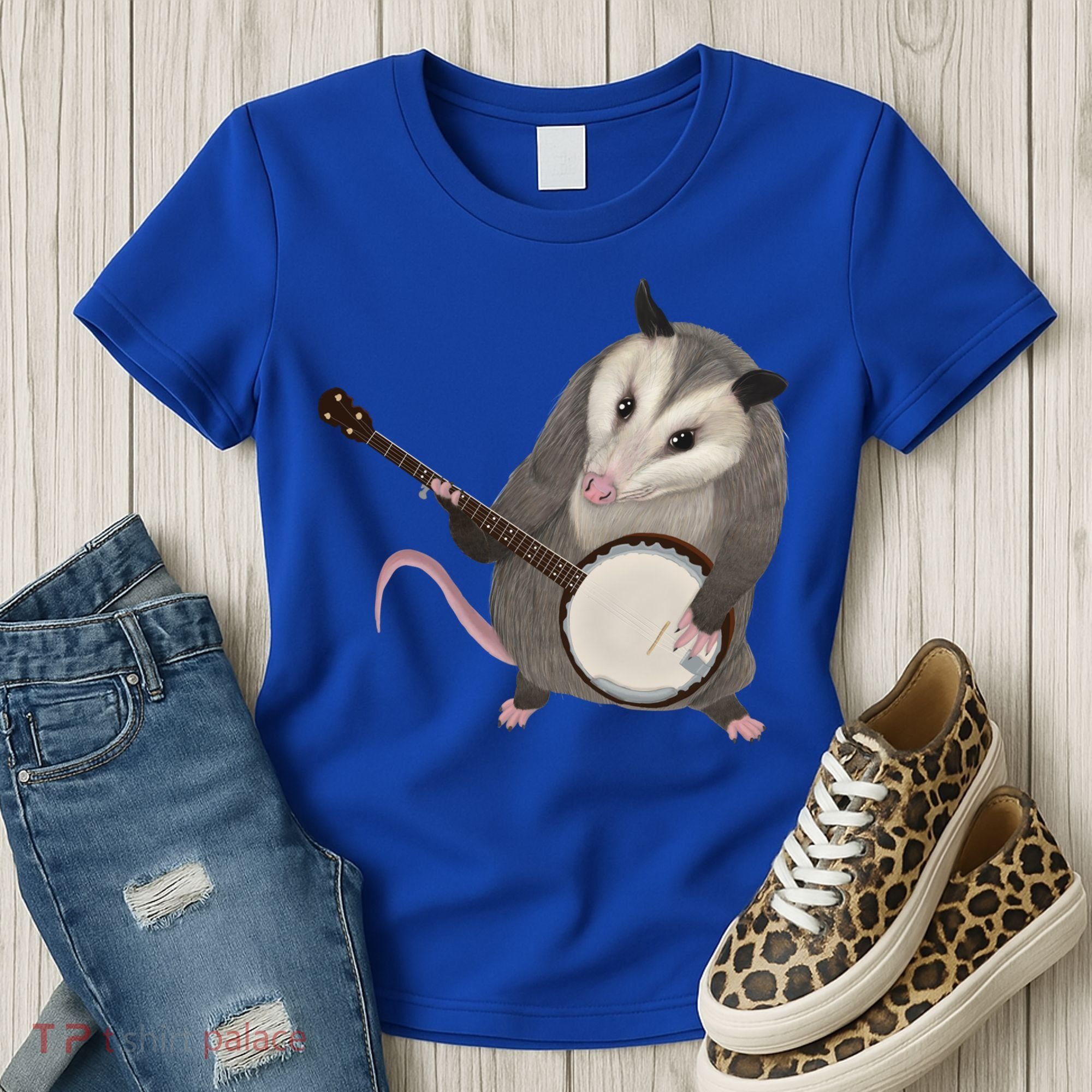 Opossum Playing The Banjo Gift Possum Gift Women's T-Shirt