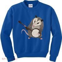 Opossum Playing The Banjo Gift Possum Gift Kids Sweatshirt thumb 0