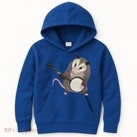 Opossum Playing The Banjo Gift Possum Gift Kids Hoodie thumb 0
