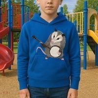 Opossum Playing The Banjo Gift Possum Gift Kids Hoodie thumb 2