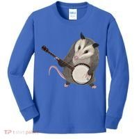 Opossum Playing The Banjo Gift Possum Gift Kids Long Sleeve Shirt thumb 0