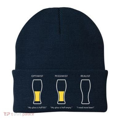 Optimist Pessimist Realist I Need A Beer Beanie