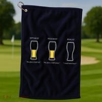 Optimist Pessimist Realist I Need A Beer Golf Towel thumb 1