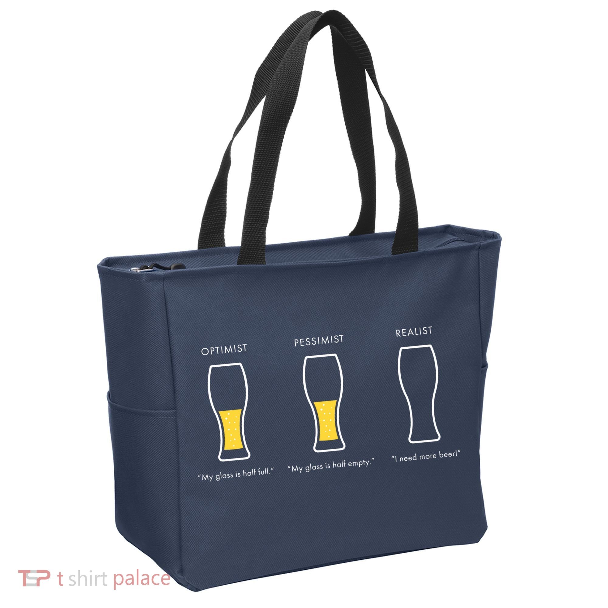 Optimist Pessimist Realist I Need A Beer Tote Bag