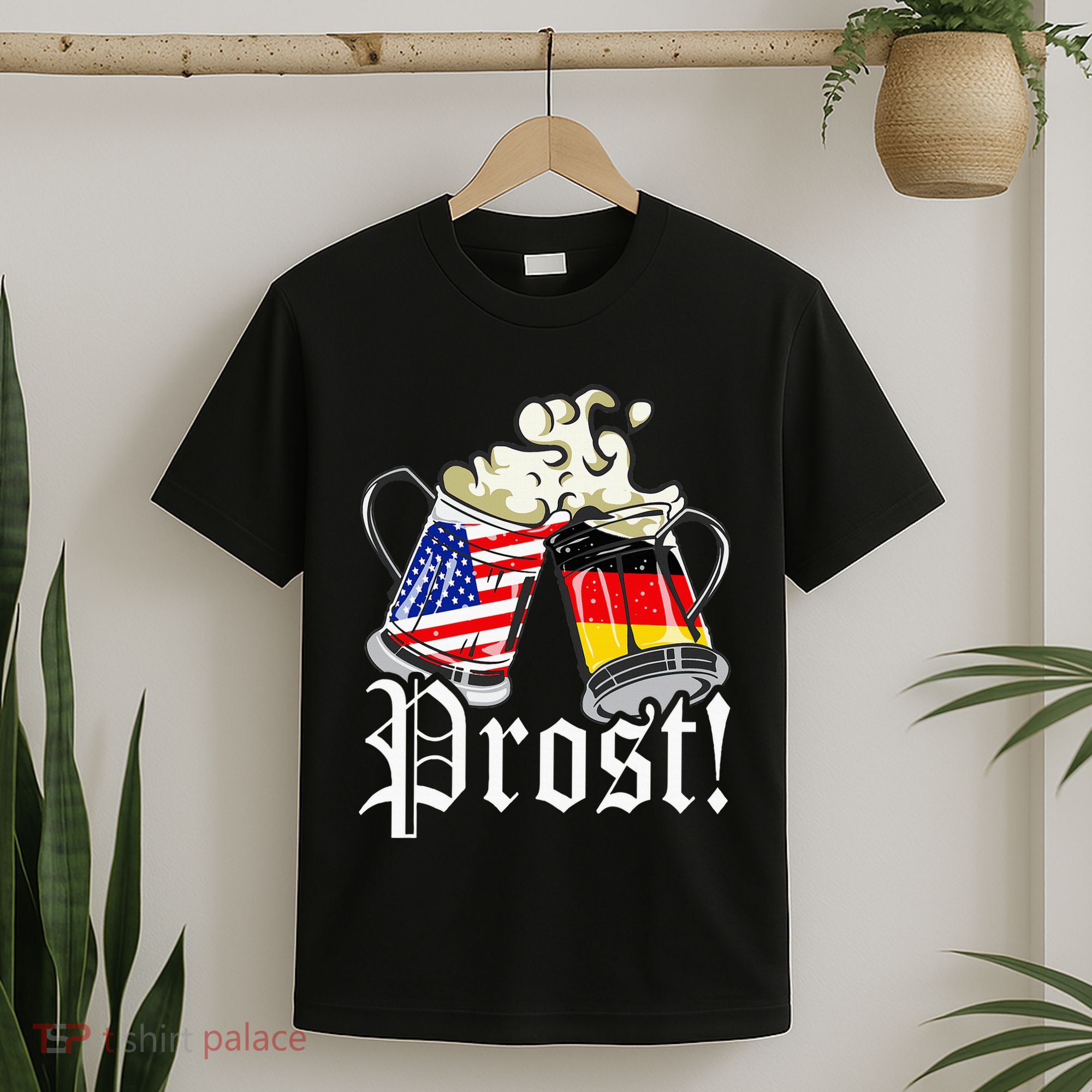 Oktoberfest Prost Usa Germany Flags T-Shirt