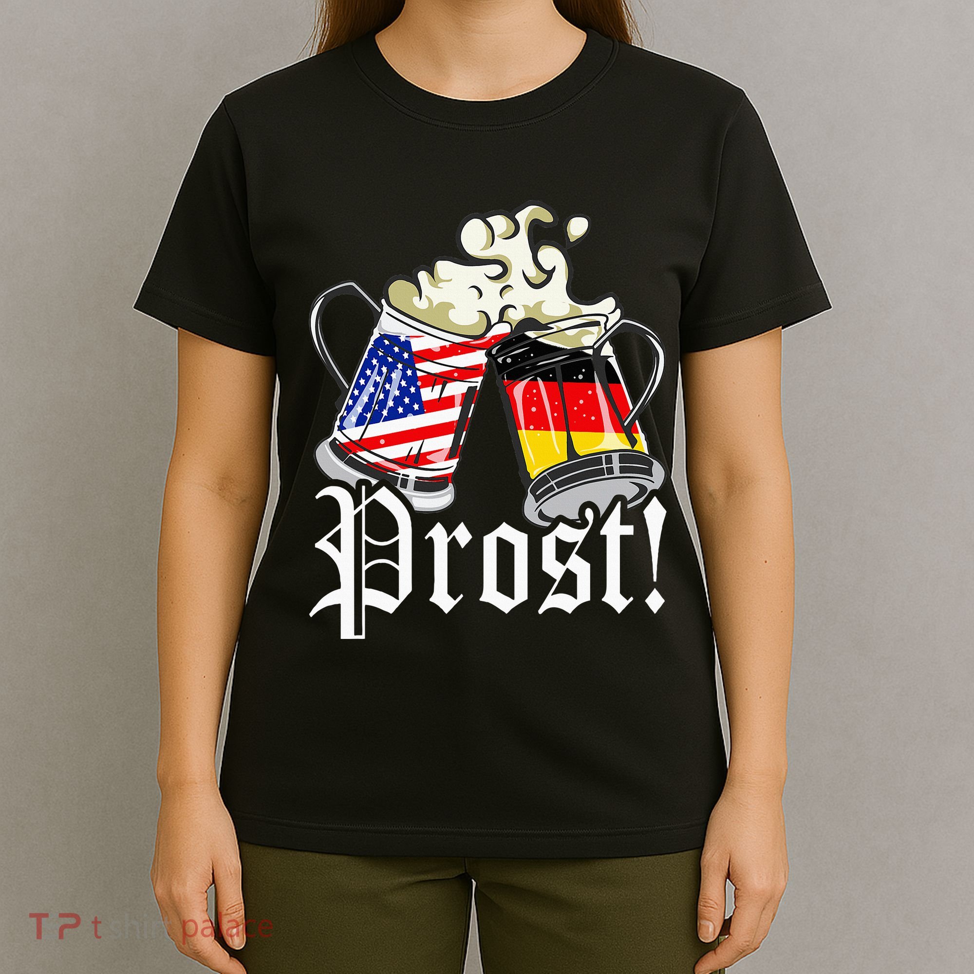 Oktoberfest Prost Usa Germany Flags T-Shirt