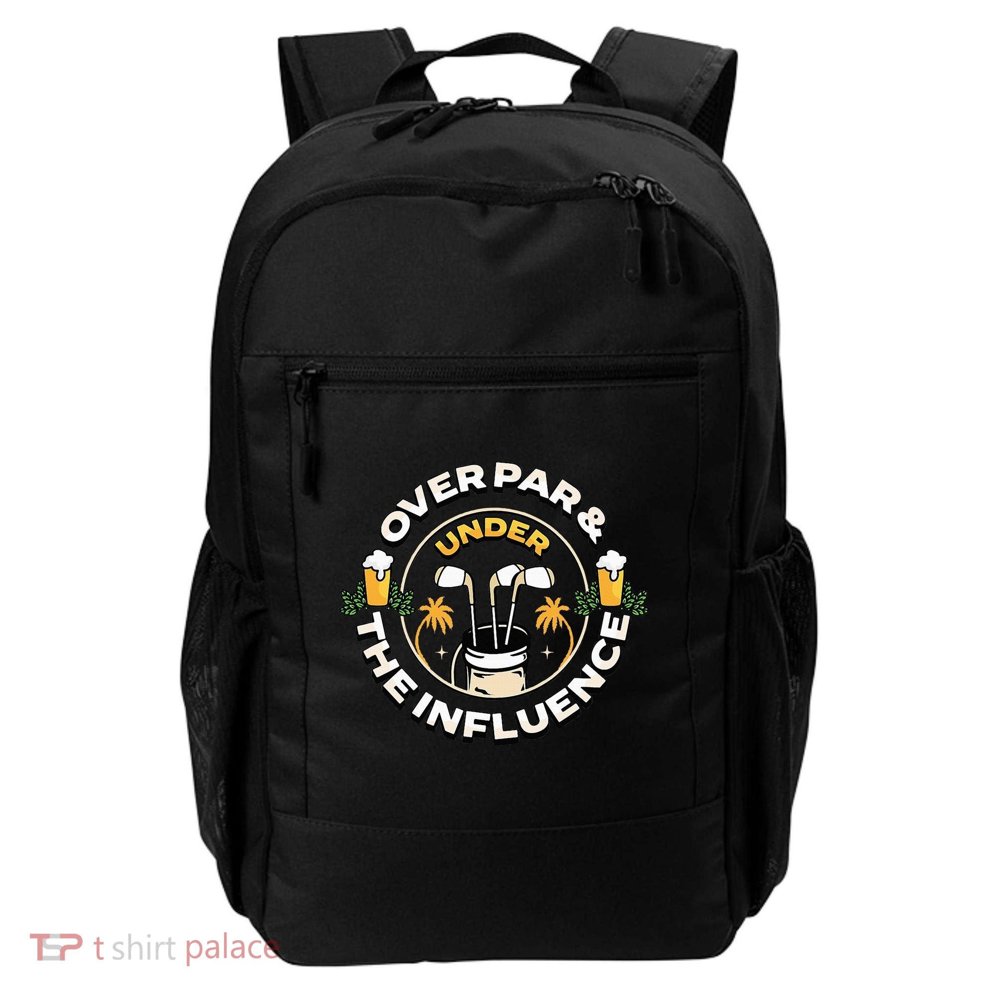 Over Par & Under The Influence Funny Golf Backpack