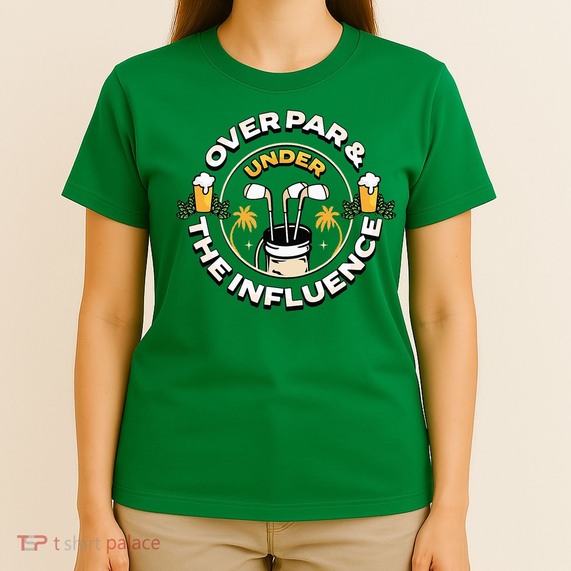 Over Par & Under The Influence Funny Golf T-Shirt