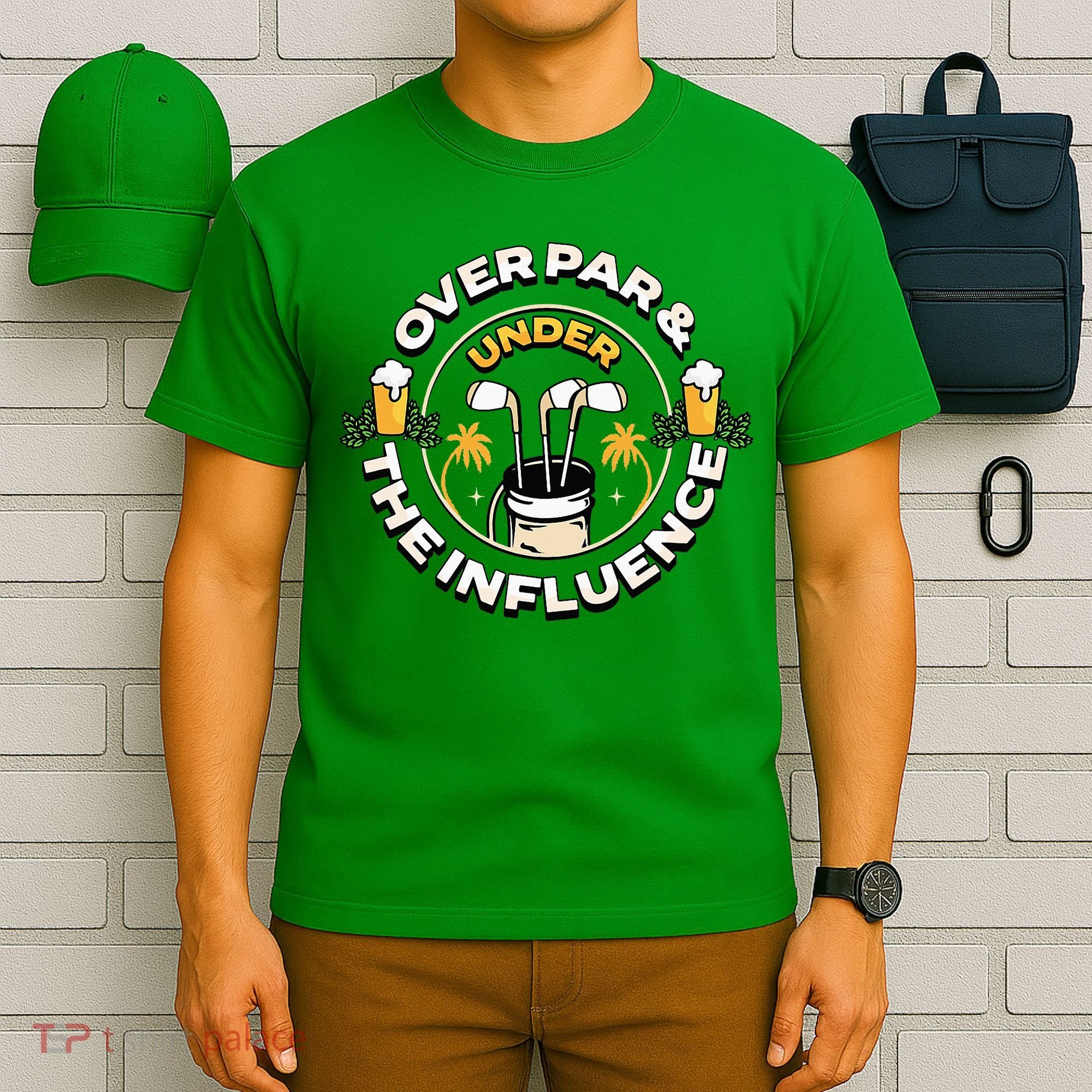 Over Par & Under The Influence Funny Golf T-Shirt