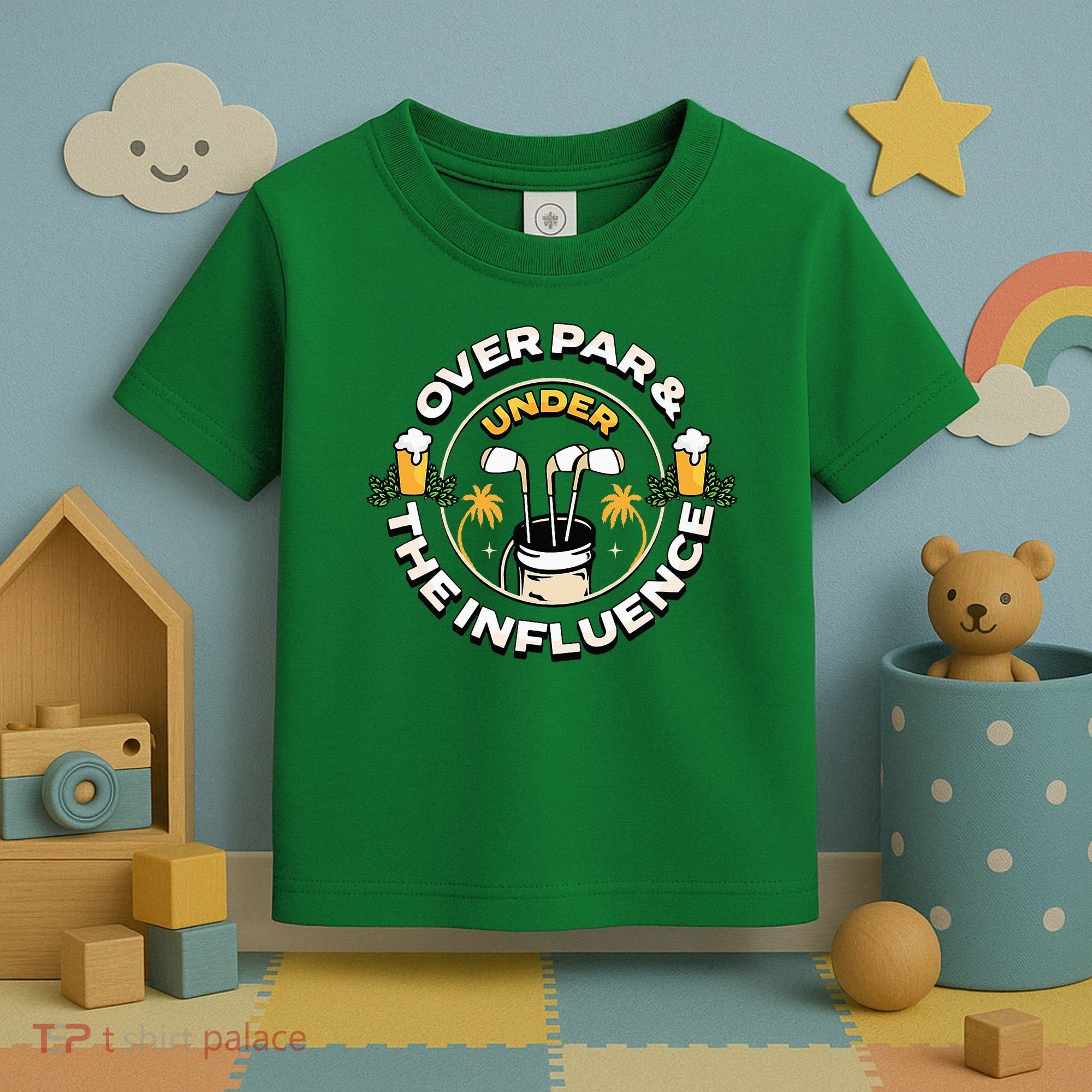 Over Par & Under The Influence Funny Golf Toddler T-Shirt