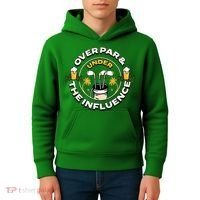 Over Par & Under The Influence Funny Golf Kids Hoodie thumb 4