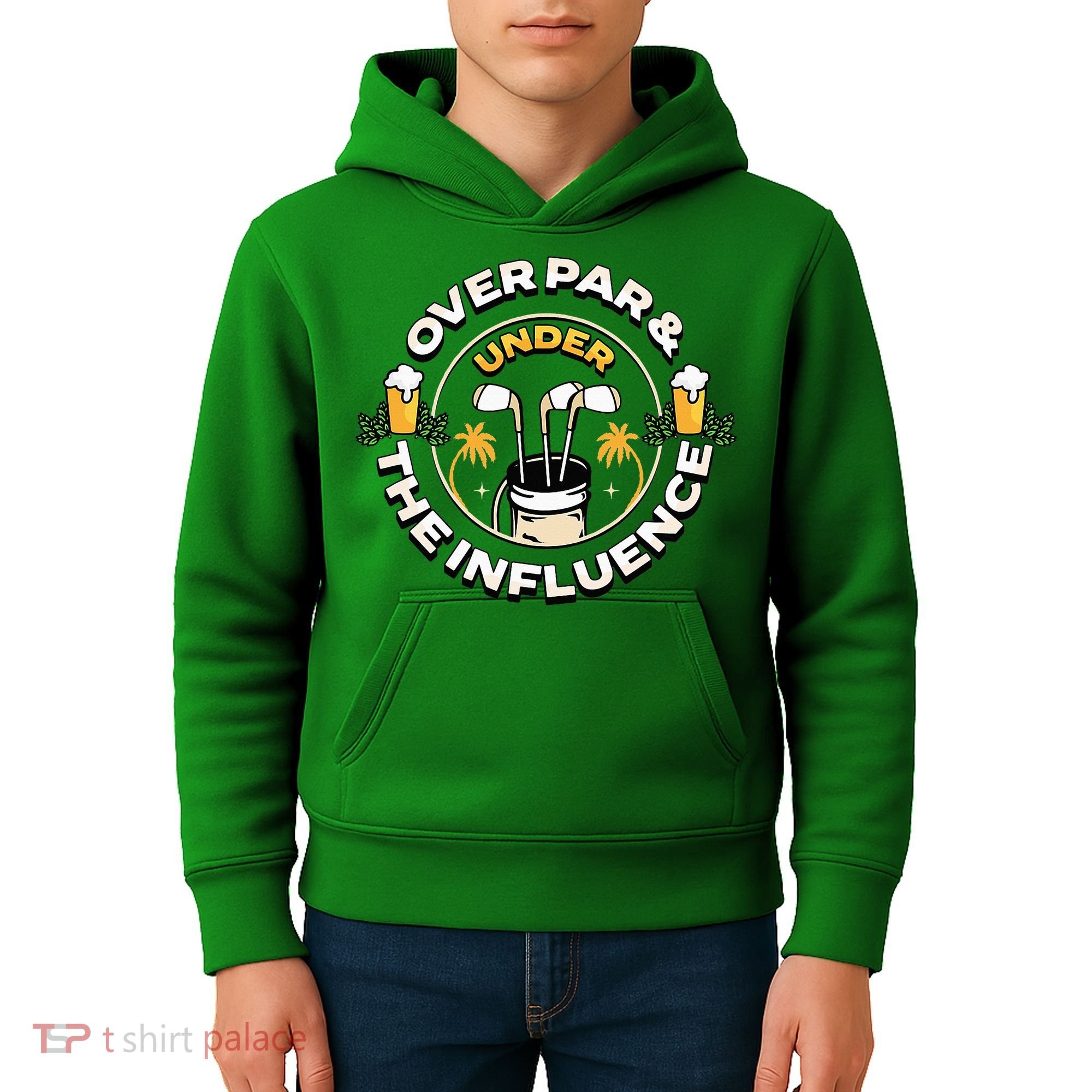 Over Par & Under The Influence Funny Golf Kids Hoodie