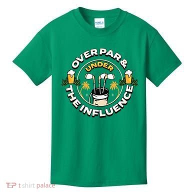 Over Par & Under The Influence Funny Golf Kids T-Shirt