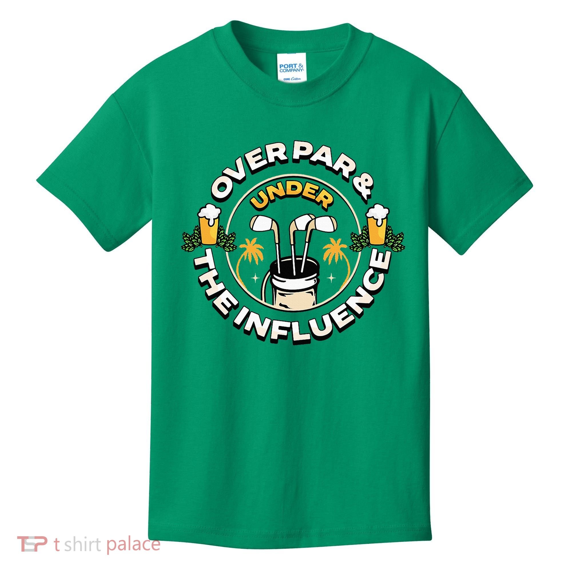 Over Par & Under The Influence Funny Golf Kids T-Shirt