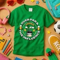 Over Par & Under The Influence Funny Golf Kids T-Shirt thumb 3