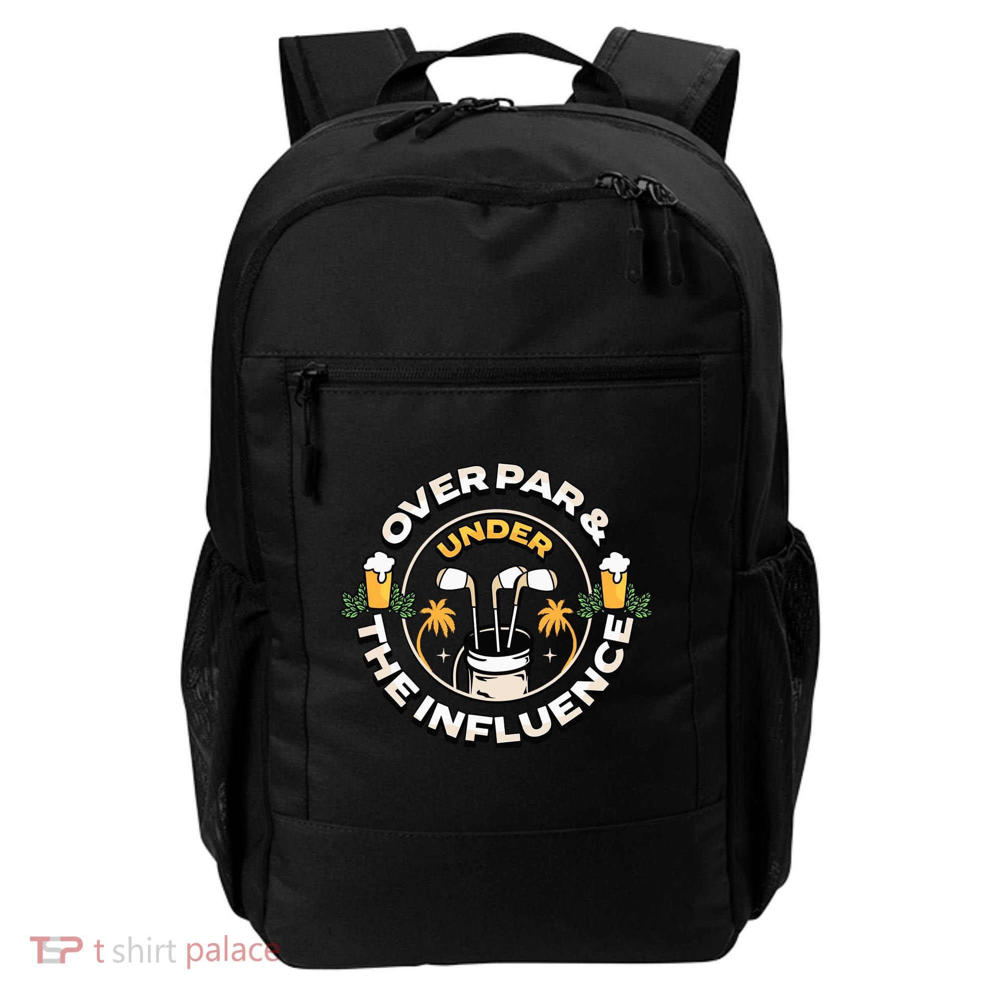 Over Par & Under The Influence Funny Golf Backpack
