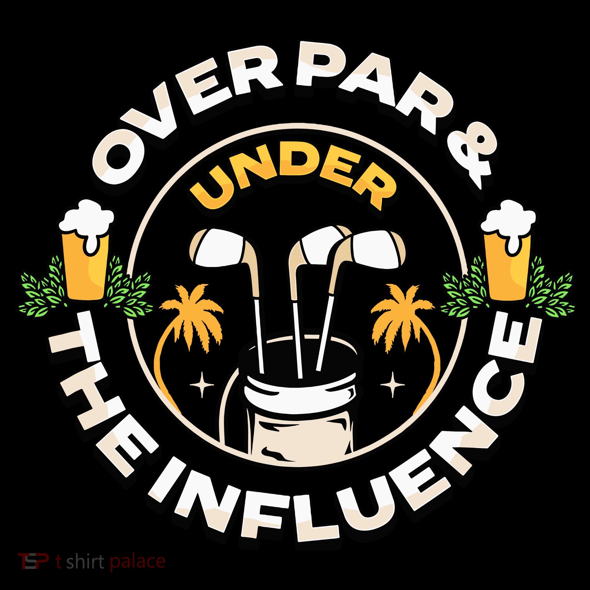 Over Par & Under The Influence Funny Golf Backpack