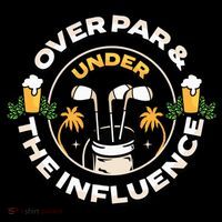 Over Par & Under The Influence Funny Golf Ornament thumb 1