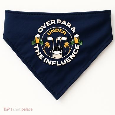 Over Par & Under The Influence Funny Golf USA-Made Doggie Bandana