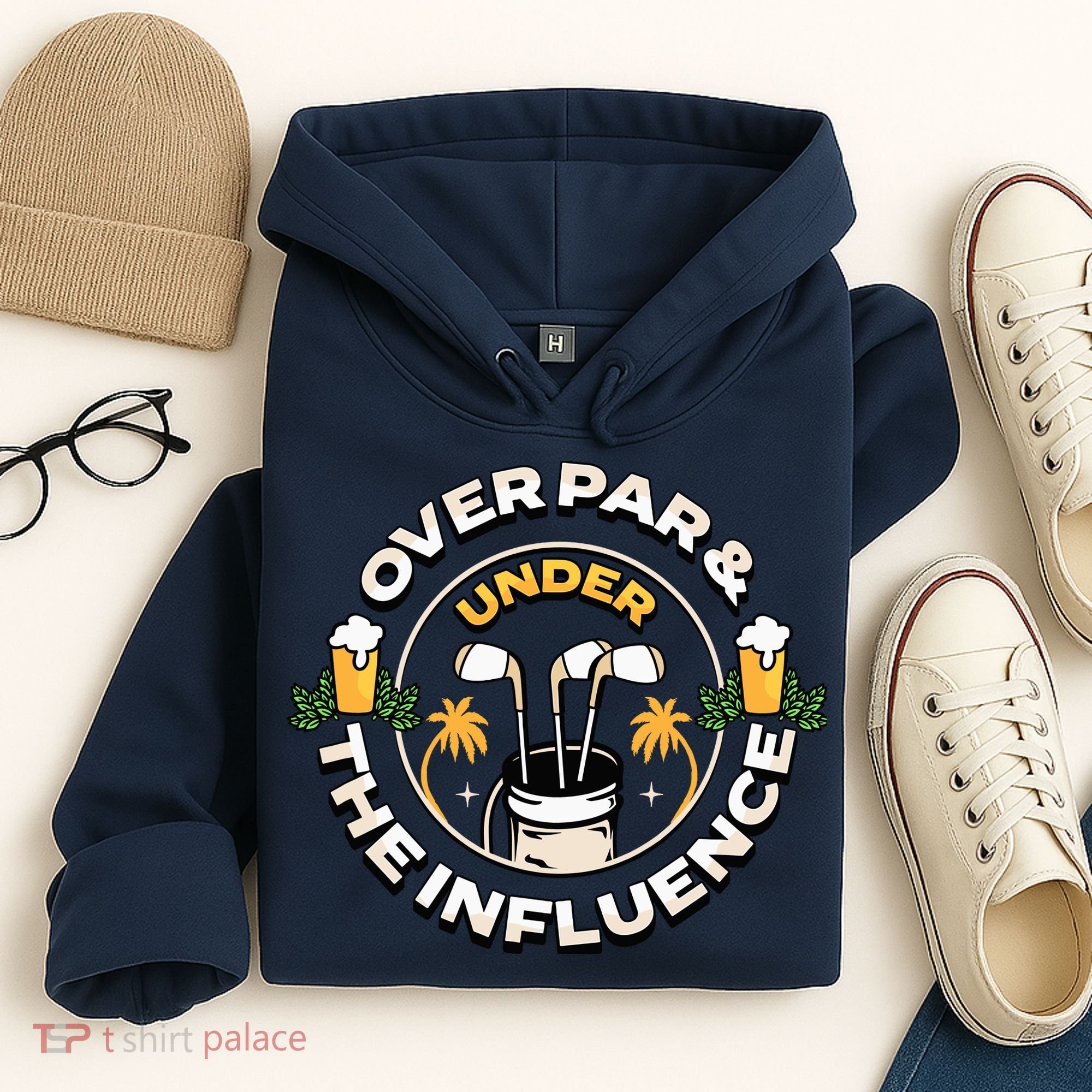 Over Par & Under The Influence Funny Golf Hoodie