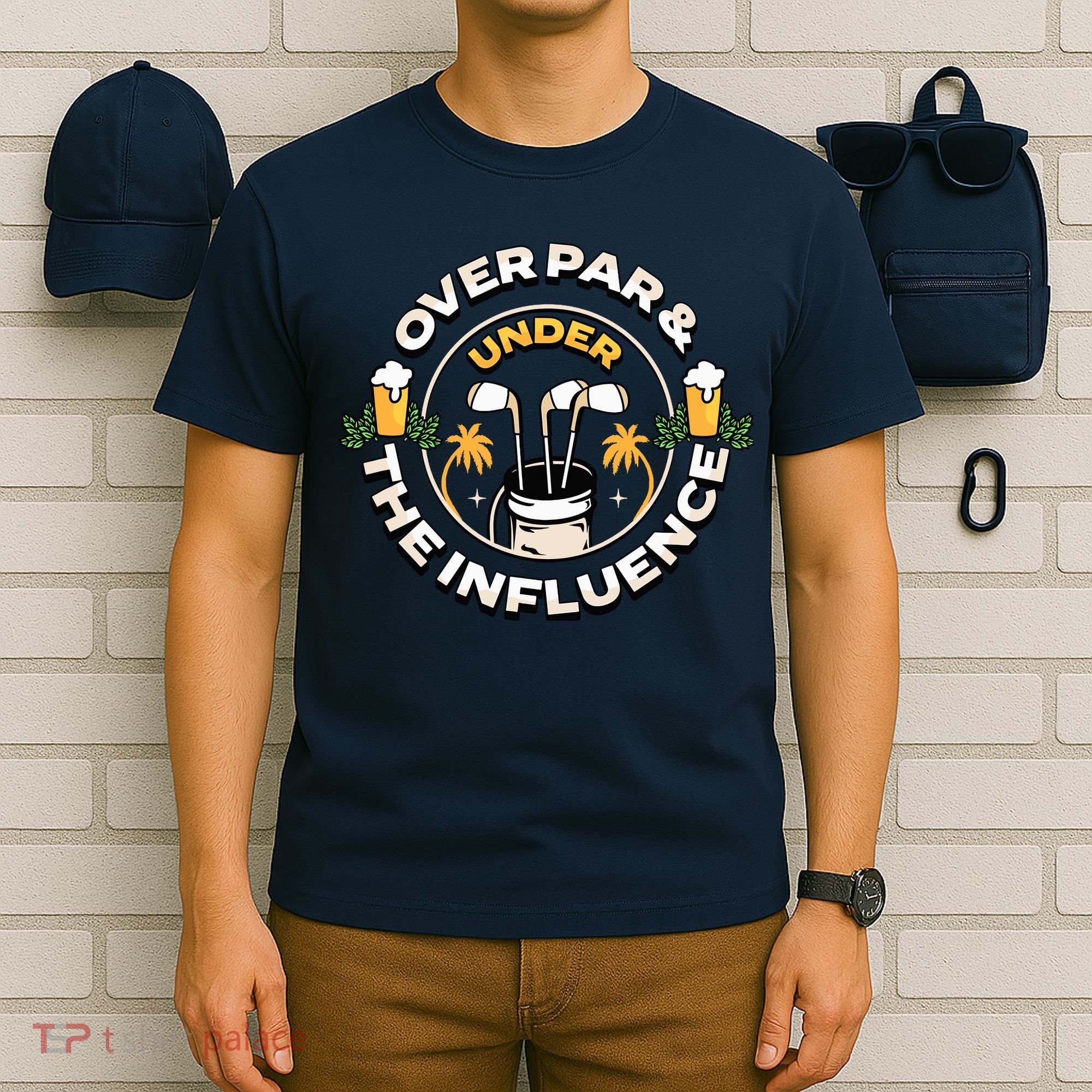 Over Par & Under The Influence Funny Golf T-Shirt